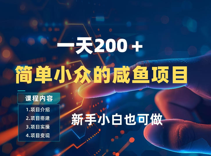 一天收入2张，一个简单小众的咸鱼项目，0门槛小白也能做-心语项目网