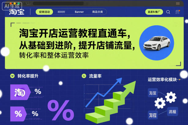 淘宝开店运营教程直通车，从基础到进阶，提升店铺流量，转化率和整体运营效率(更新26年3月)-心语项目网