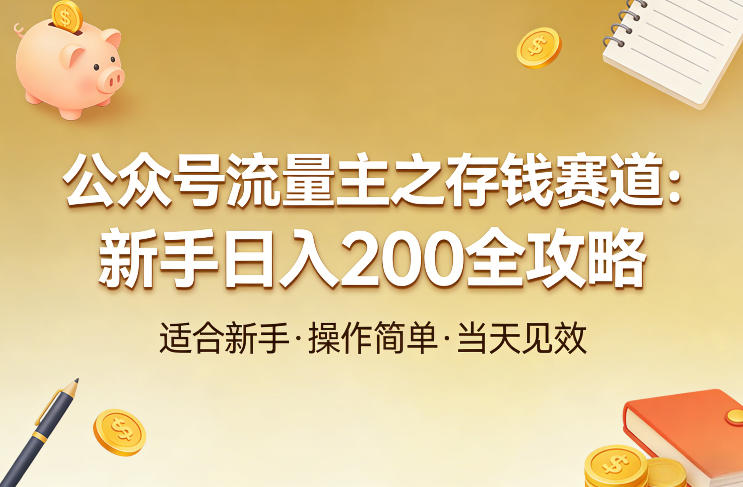 公众号流量主之存钱赛道，贴合当下需求，适合新手，一天收益2张-心语项目网