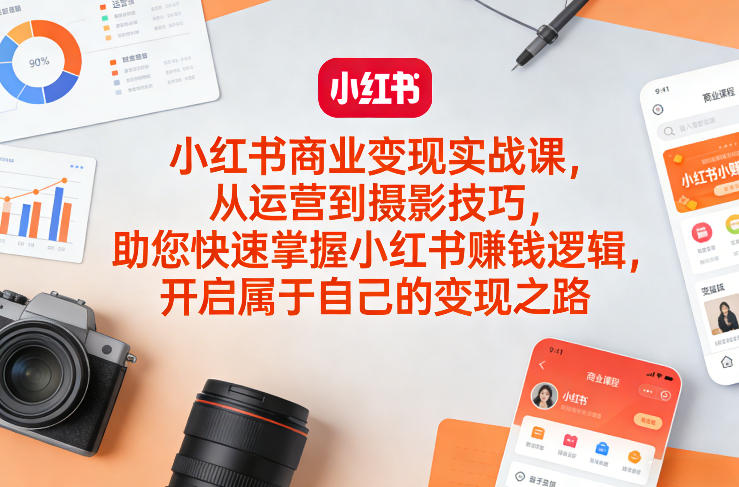 小红书商业变现实战课，从运营到摄影技巧，助您快速掌握小红书賺钱逻辑，开启属于自己的变现之路-心语项目网