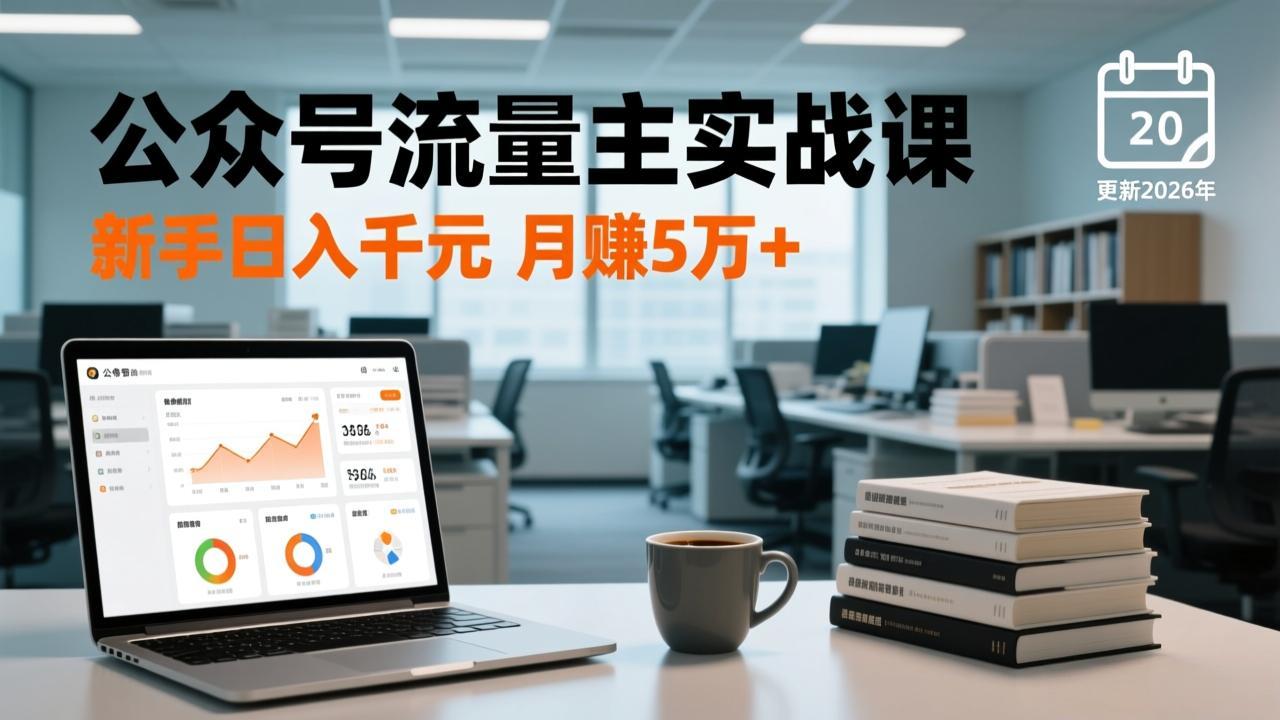 公众号流量主实战课-更新26年3月，爆文写作、流量池运营、多平台分发，新手日入千元月赚5w+-心语项目网