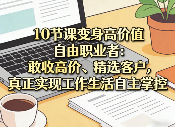 10节课变身高价值自由职业者：敢收高价、精选客户，真正实现工作生活自主掌控-心语项目网