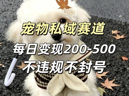 私域宠物项目赛道，单日变现2-5张，每天都可操作不违规不封号-心语项目网
