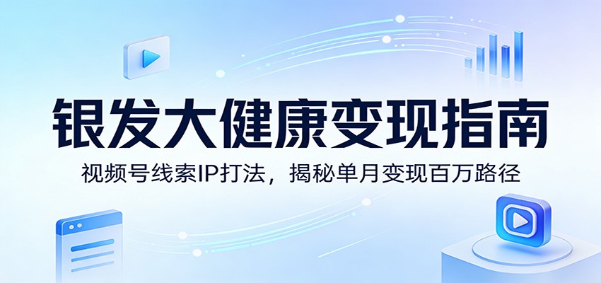 银发大健康变现指南：视频号线索IP打法，揭秘单月变现百万路径-心语项目网