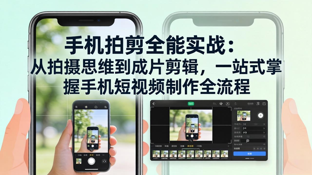 手机拍剪全能实战：从拍摄思维到成片剪辑，一站式掌握手机短视频制作全流程-心语项目网