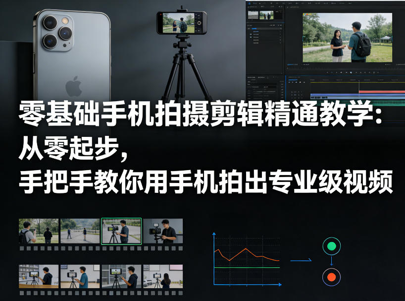 零基础手机拍摄剪辑精通教学：从零起步，手把手教你用手机拍出专业级视频-心语项目网