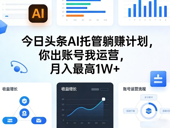 今日头条AI托管躺賺计划，你出账号我运营，月入最高1W+【揭秘】-心语项目网