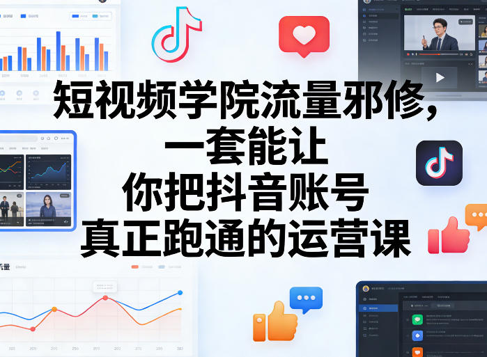 短视频学院流量邪修，一套能让你把抖音账号真正跑通的运营课-心语项目网