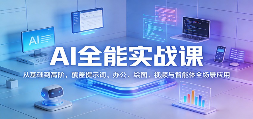 AI全能实战课：从基础到高阶，覆盖提示词、办公、绘图、视频与智能体全场景应用-心语项目网