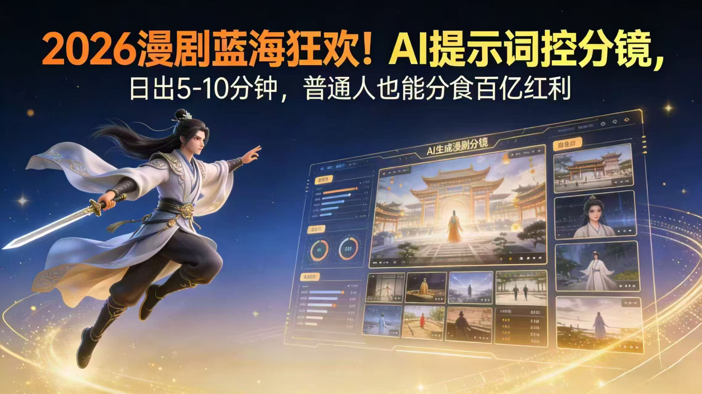 2026漫剧红利实锤！ AI 提示词控分镜， 普通人也能轻松月入过万-心语项目网