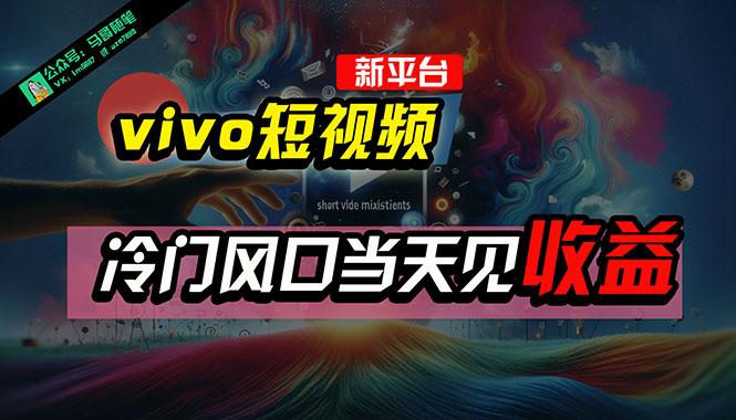 全新平台vivo短视频，新风口AI混剪无脑搬运，冷门风口当天见收益，7天…-心语项目网