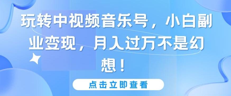 玩转中视频音乐号，小白副业变现，月入过万不是幻想【揭秘】-心语项目网