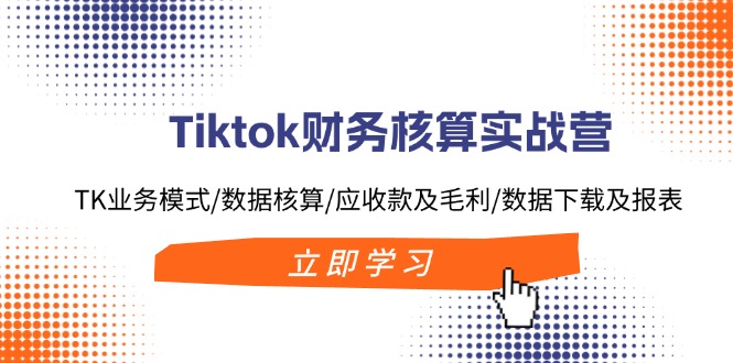 Tiktok财务核算实战营：TK业务模式/数据核算/应收款及毛利/数据下载及报表-心语项目网