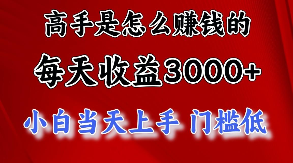 高手是怎么赚钱的，一天收益3000+，闷声发财项目，不是一般人能看懂的-心语项目网