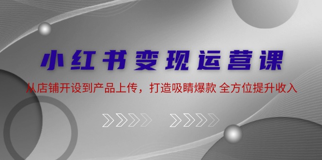 小红书变现运营课：从店铺开设到产品上传，打造吸睛爆款 全方位提升收入-心语项目网