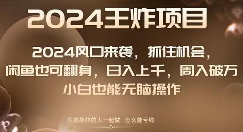 2024风口项目来袭，抓住机会，闲鱼也可翻身，日入上千，周入破万，小白也能无脑操作-心语项目网
