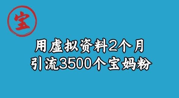 宝哥虚拟资料项目，2个月引流3500个宝妈粉-心语项目网