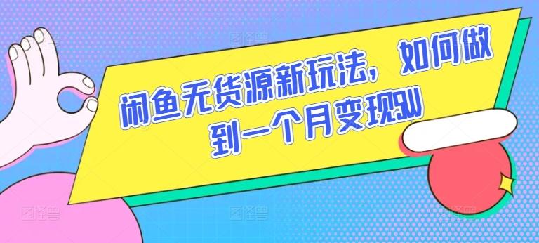 闲鱼无货源新玩法，如何做到一个月变现5W【揭秘】-心语项目网