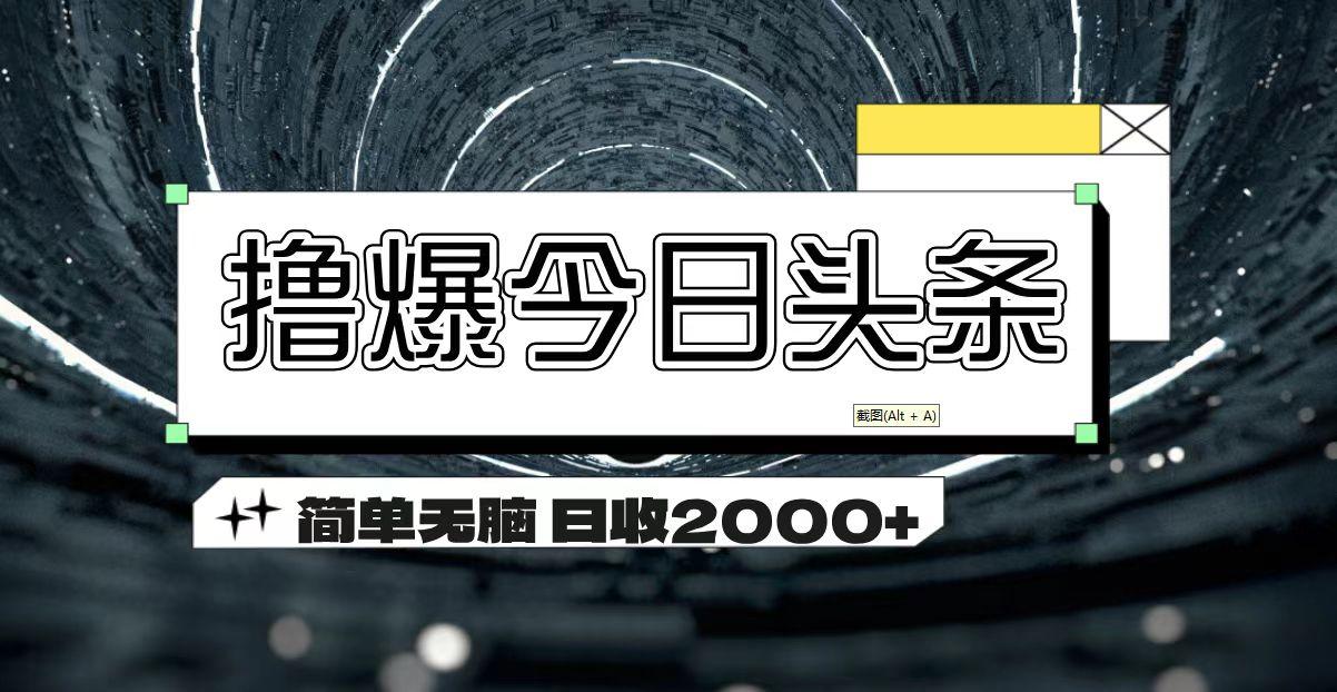 撸爆今日头条 简单无脑操作 日收2000+-心语项目网