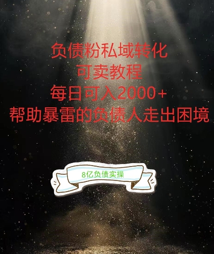 负债粉掘金计划，帮助负债者解决问题，债务规划，债务重组，最好的变现方式【揭秘】-心语项目网