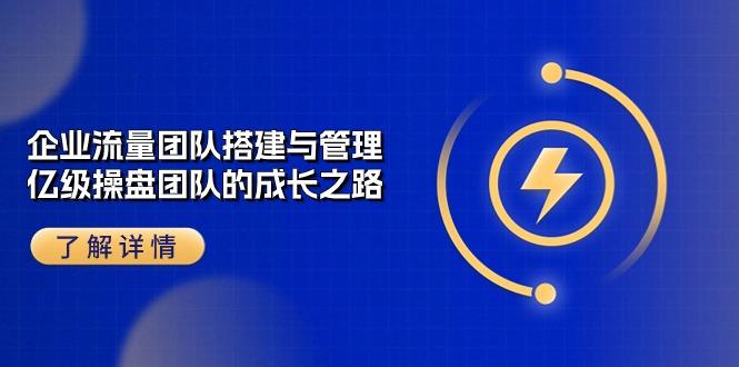 企业 流量团队-搭建与管理，亿级 操盘团队的成长之路(28节课-心语项目网