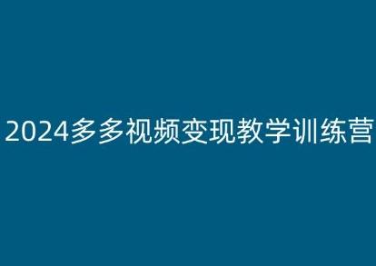 2024多多视频变现教学训练营，新手保姆级教程，适合新手小白-心语项目网