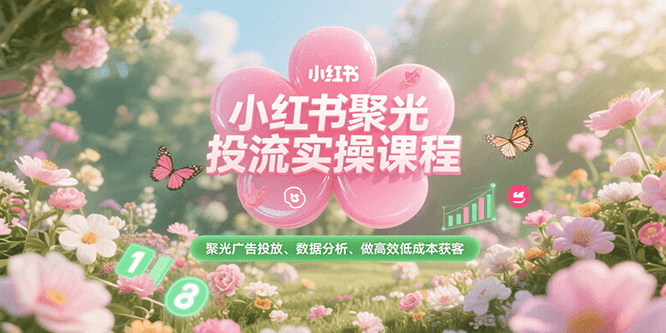 小红书聚光投流实操课程,聚光广告投放、数据分析、做高效低成本获客-心语项目网