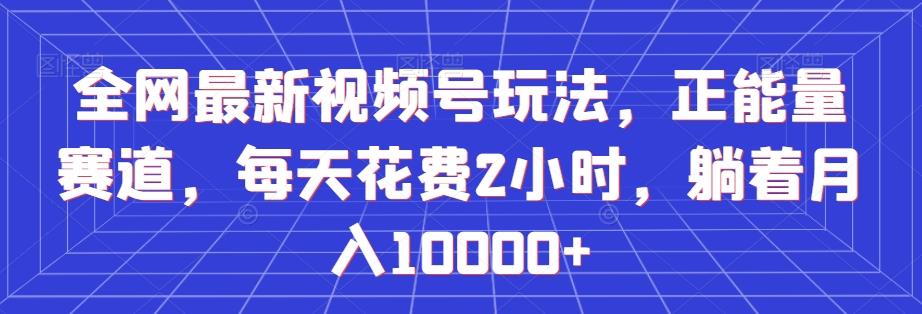 全网最新视频号玩法，正能量赛道，每天花费2小时，躺着月入10000+【揭秘】-心语项目网