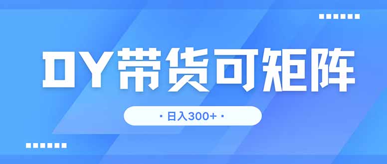 DY带货，日入300＋矩阵无上限-心语项目网
