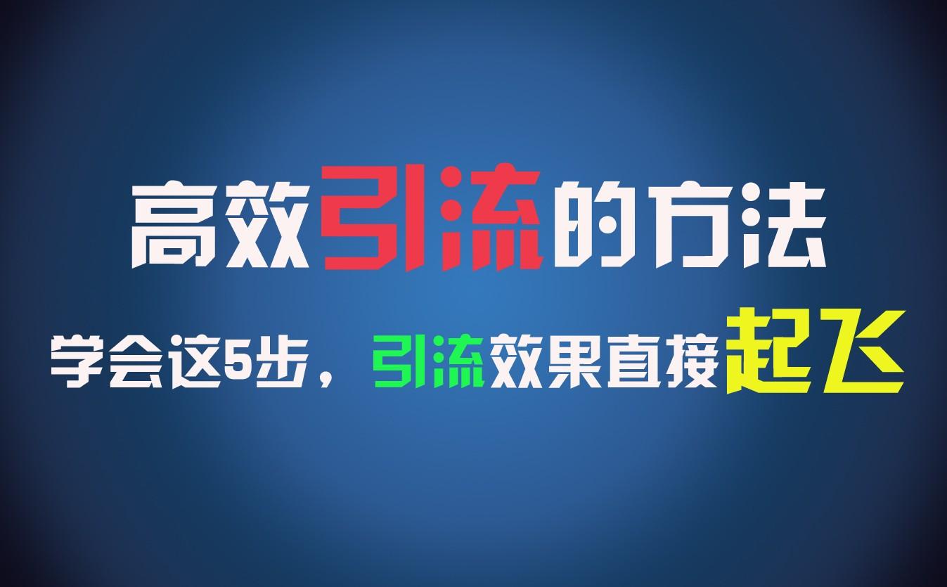 高效引流的方法，可以帮助你日引300+创业粉，一年轻松收入30万，比打工强太多！-心语项目网