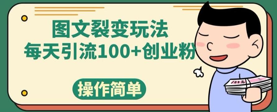 图文裂变玩法，每天引流100+创业粉，操作简单-心语项目网