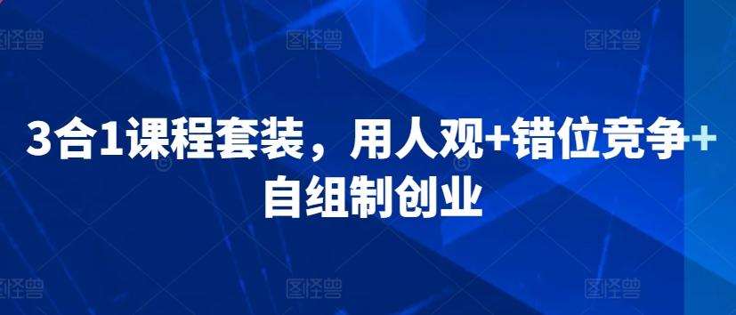 3合1课程套装，​用人观+错位竞争+自组制创业-心语项目网