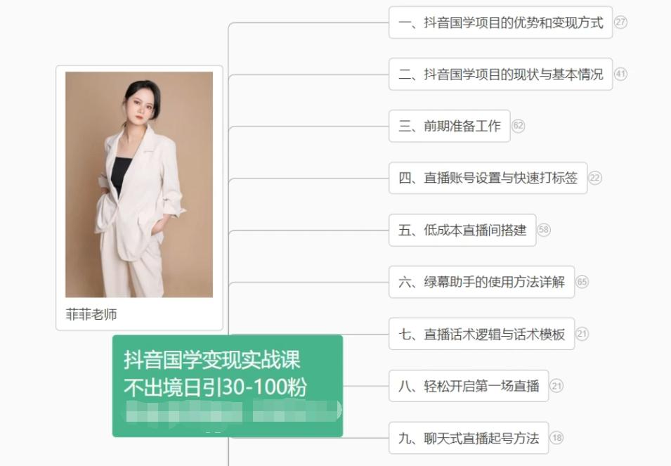 抖音国学变现项目：不出境日引30-100粉实战课程-心语项目网
