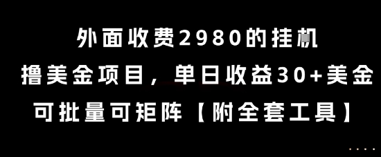 外面收费2980的挂G撸美金项目，单日收益30+美金，可批量可矩阵【揭秘】-心语项目网