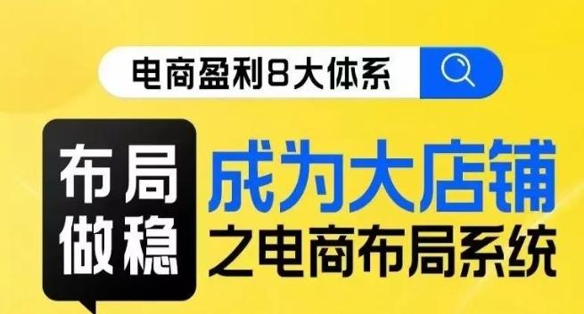 八大体系布局篇·布局做稳，成为大店的电商布局线上课-心语项目网