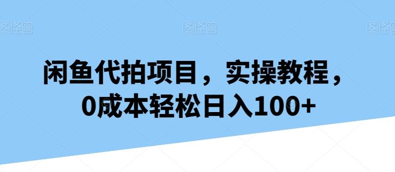 闲鱼代拍项目，实操教程，0成本轻松日入100+-心语项目网