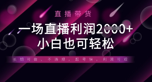半无人直播带货，一场利润数张，适合所有平台玩法，小白也可轻松-心语项目网