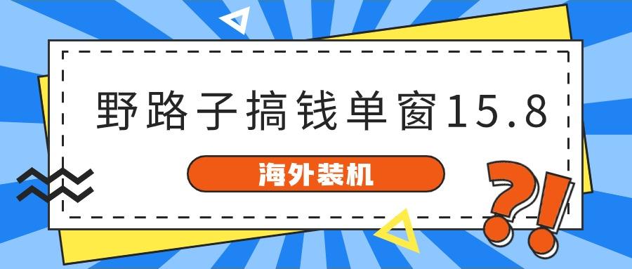 海外装机，野路子搞钱，单窗口15.8，亲测已变现10000+-心语项目网