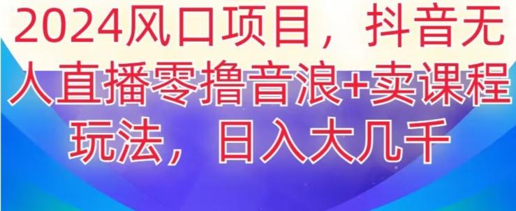 2024风口项目，抖音无人主播撸音浪+卖课程玩法，日入大几千【揭秘】-心语项目网