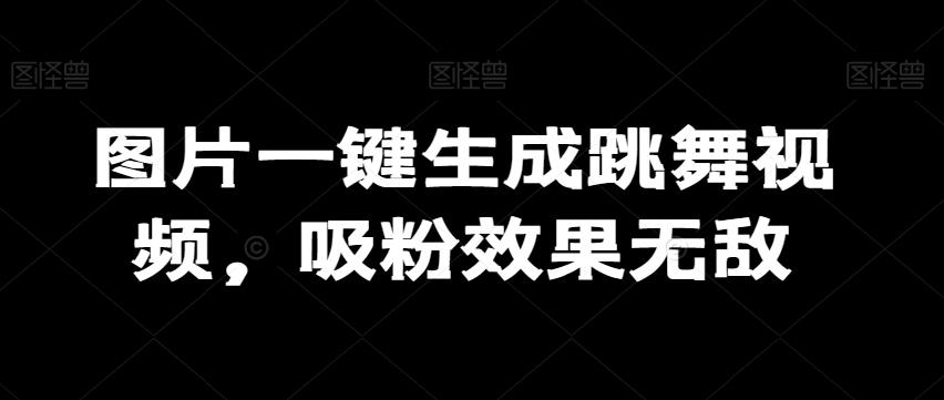 图片一键生成跳舞视频，吸粉效果无敌-心语项目网