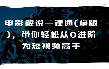 电影解说一课通(绝版)，带你轻松从0进阶为短视频高手-心语项目网