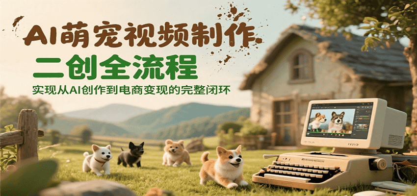 AI萌宠视频制作二创全流程,实现从AI创作到电商变现的完整闭环-心语项目网