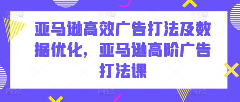 亚马逊高效广告打法及数据优化，亚马逊高阶广告打法课-心语项目网
