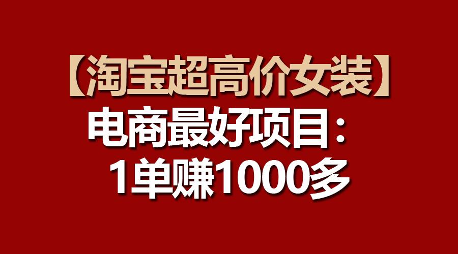 【淘宝超高价女装】电商最好项目：一单赚1000多-心语项目网