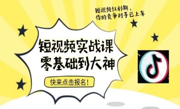 短视频零基础落地实操训练营，短视频实战课零基础到大神-心语项目网