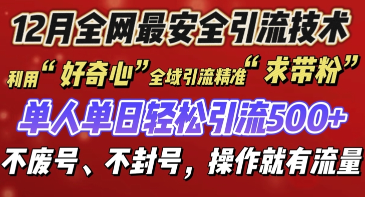 12 月份全网最安全引流创业粉技术来袭，不封号不废号，有操作就有流量【揭秘】-心语项目网