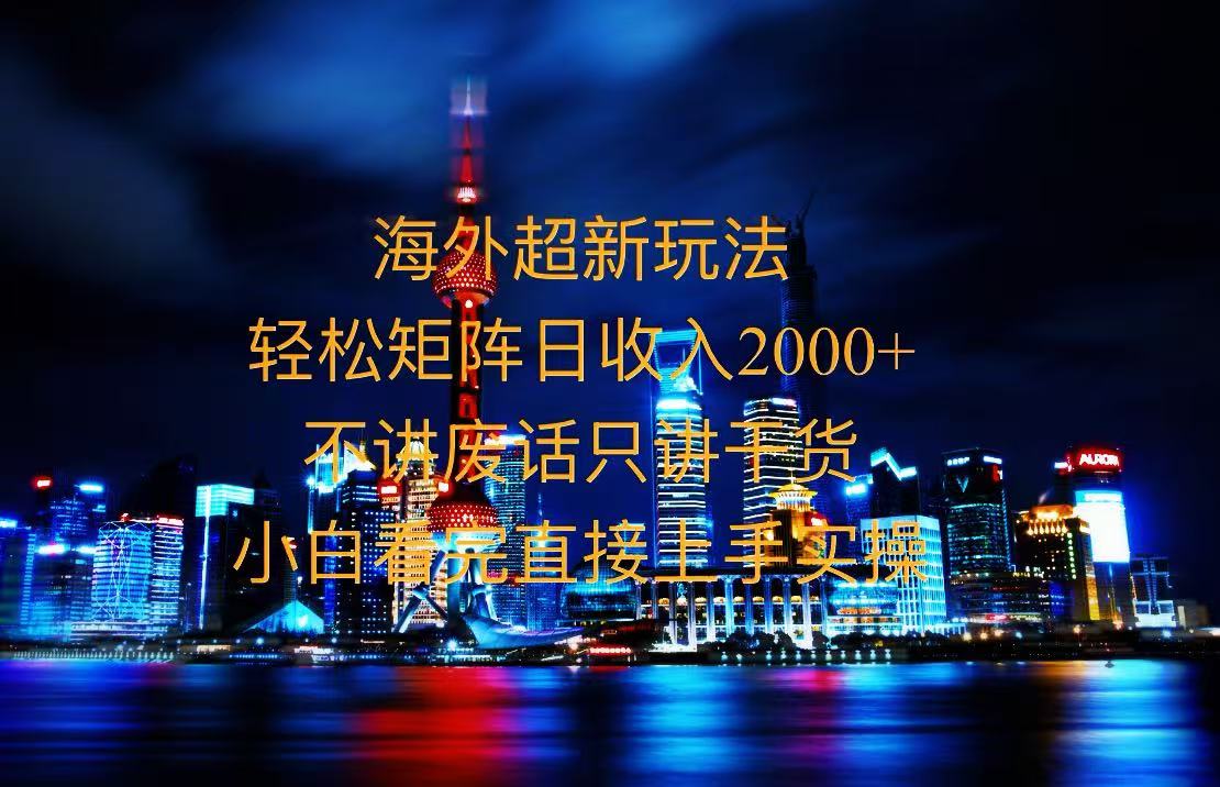 2025全新海外暴力玩法，操作简单，小白轻松上手-心语项目网