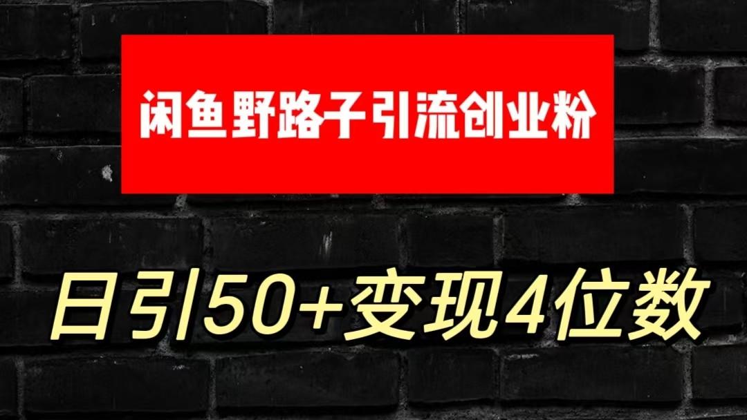 大眼闲鱼野路子引流创业粉，日引50+单日变现四位数-心语项目网