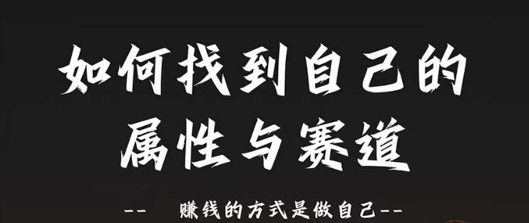 赛道和属性2.0:如何找到自己的属性与赛道,赚钱的方式是做自己