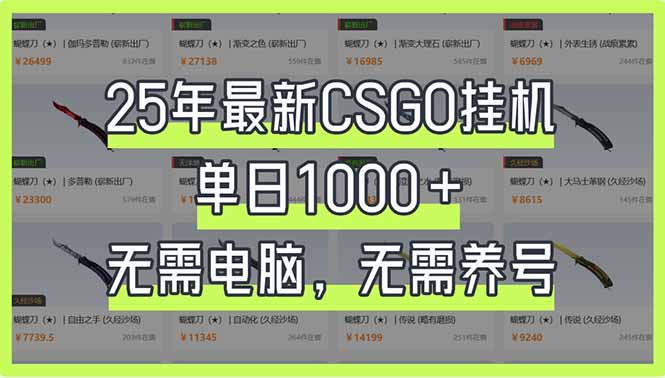 25年最新CSGO挂机系统，单日1000+，无需电脑，无需养号，0基础可上手-心语项目网